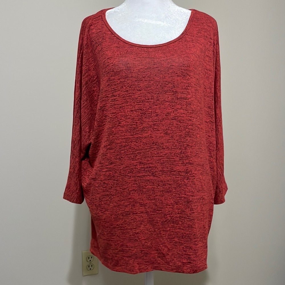 bobbie brooks ladies' marled red tunic sweater XL